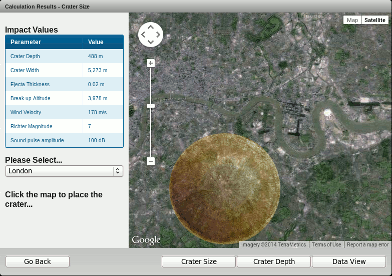 Screenshot of Impact Calculator