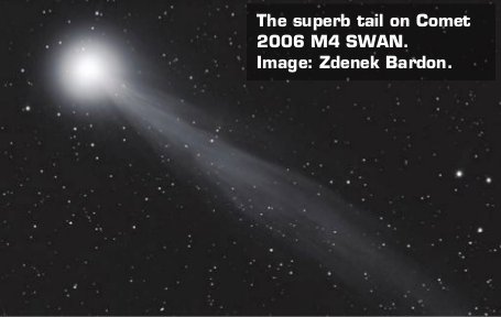 The superb tail on Comet 2006 M4SWAN. Image: Zdenek Bardon.